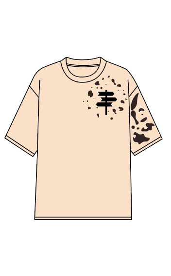 Barista Beige Splash Zen Crew Neck T-Shirt