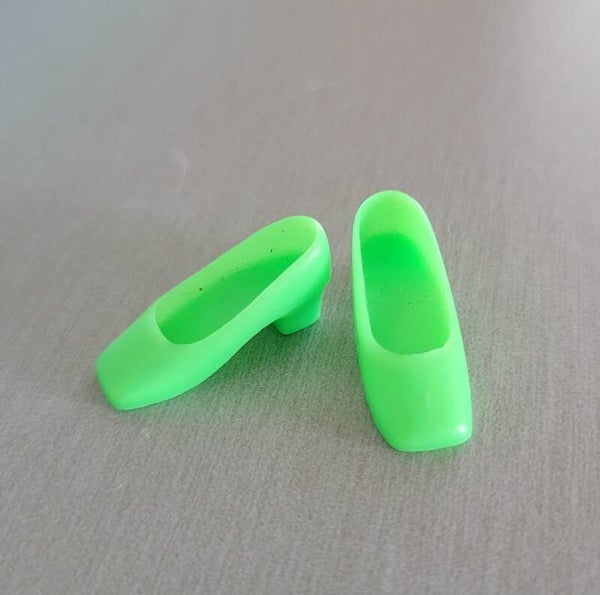 Vintage Barbie/ Francie Square toe shoes / Groen