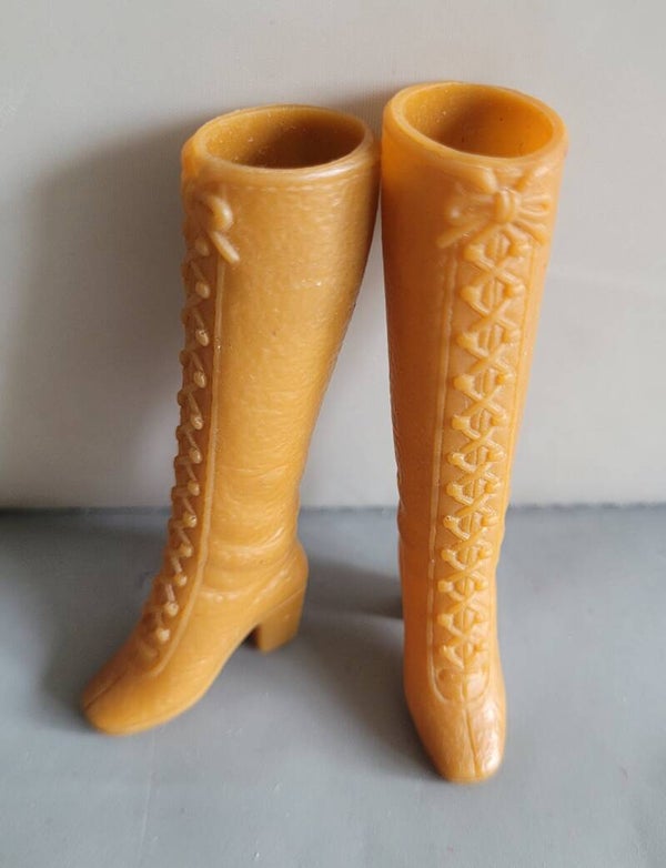 Vintage Barbie soft Lace-up boots / bruin