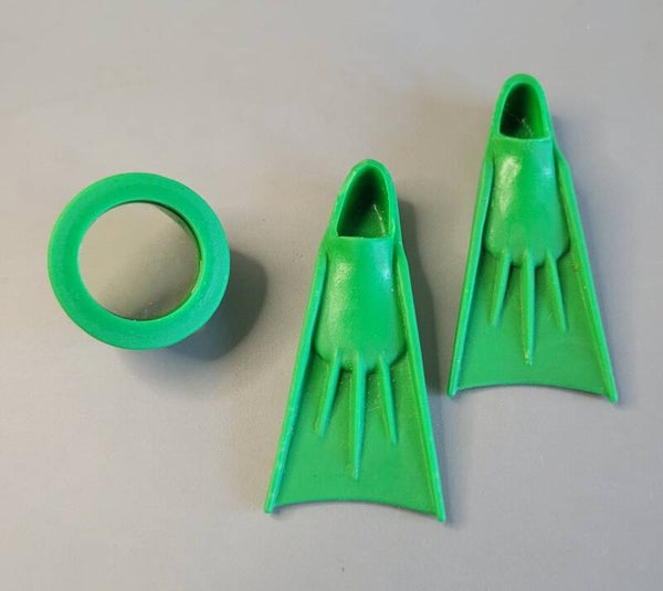 Vintage Barbie Fins & Face mask - Groen