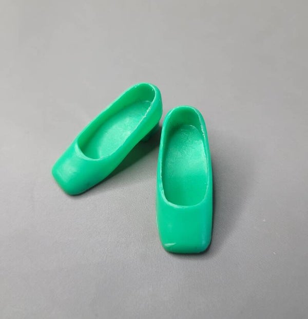Vintage Barbie/ Francie Square toe shoes / Groen