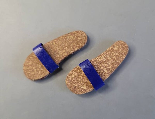 Vintage Allan Slipper - Blauw / kurk