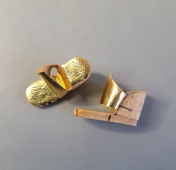 Vintage Barbie wedge sandal - goud - kurk