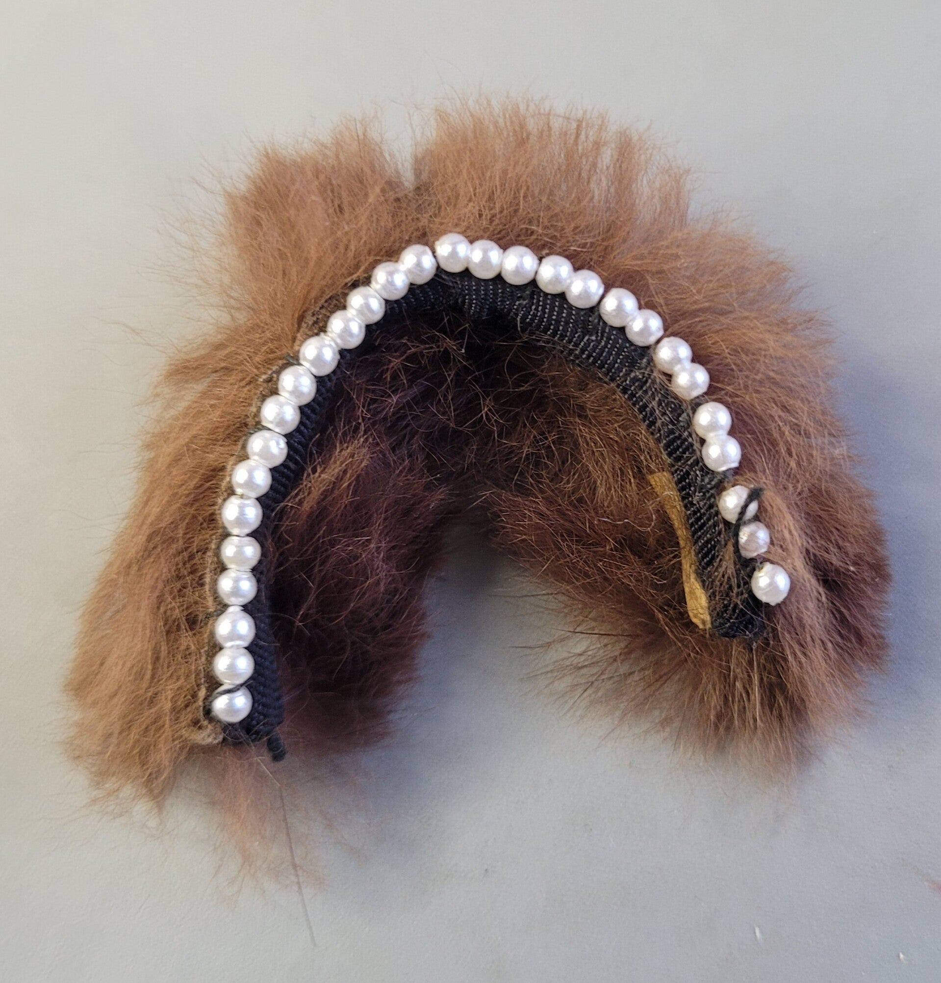 Vintage Barbie Haarband - bont met parels