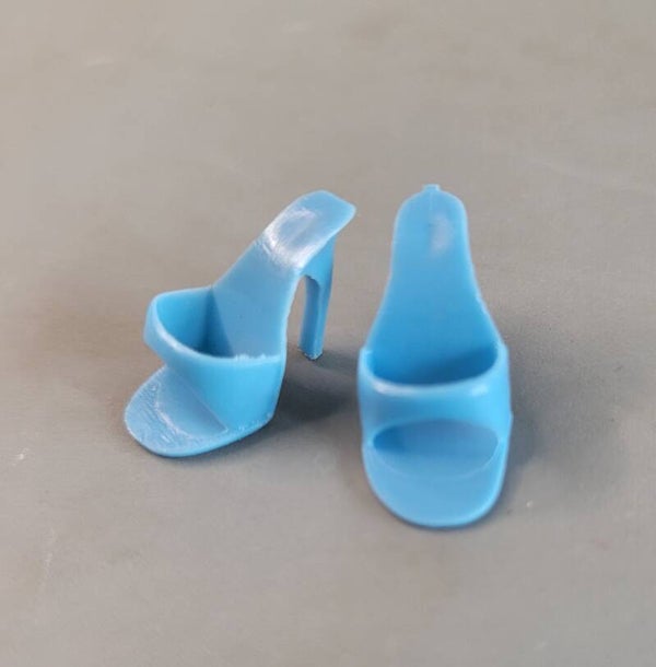 Vintage Barbie OT Shoes- Aqua Blauw