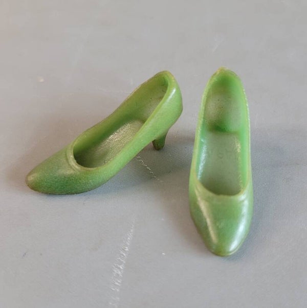 Vintage Francie soft pointed heel Shoes / olijfgroen