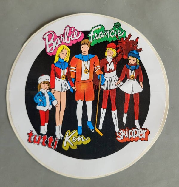 Vintage Barbie, Francie, Ken, Skipper sticker