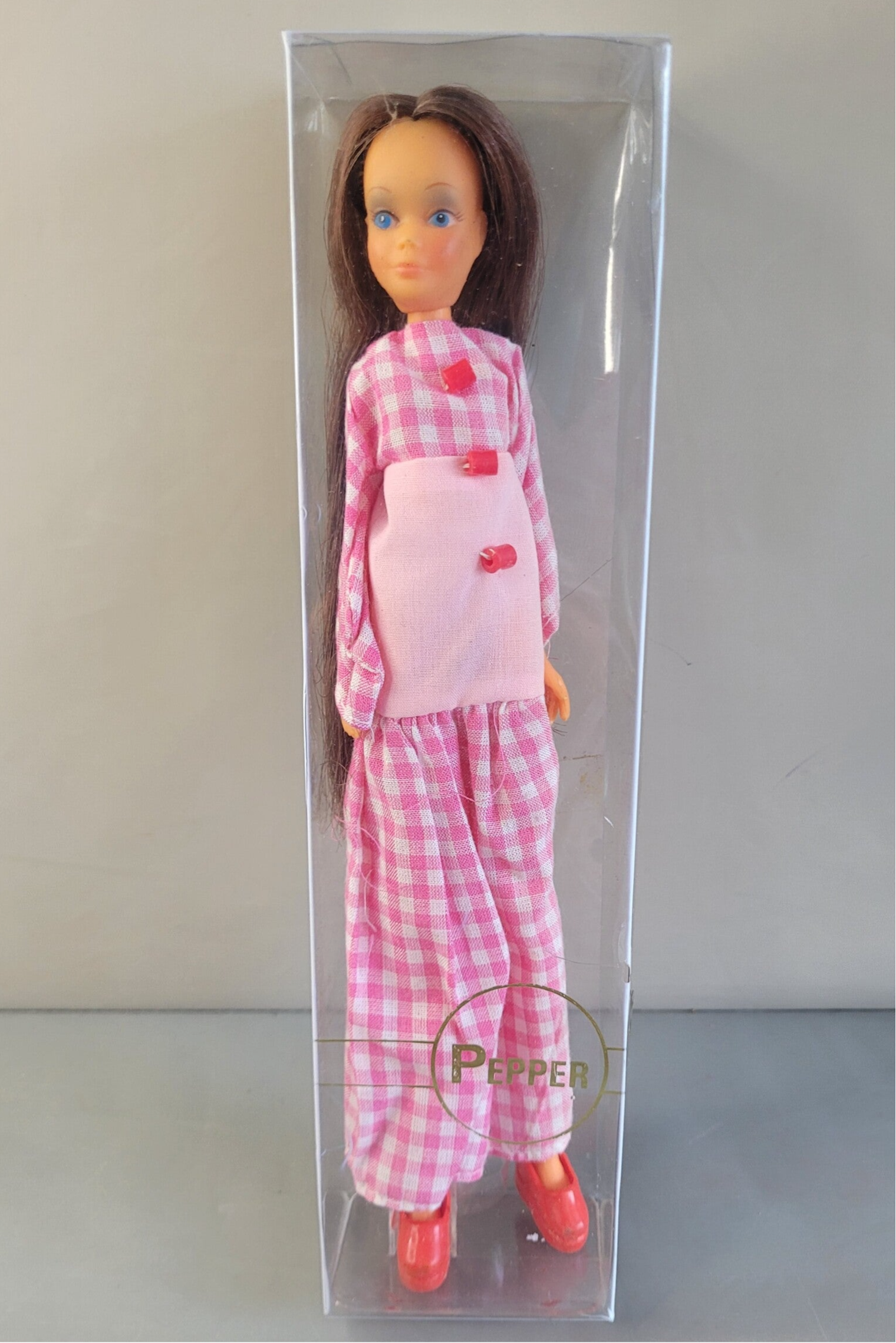 Vintage Pepper Long Leg doll in box