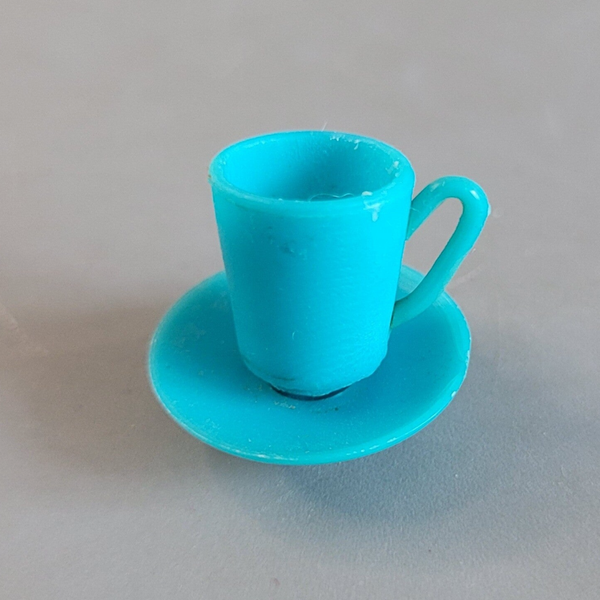 Vintage Aqua theekopje met schotel