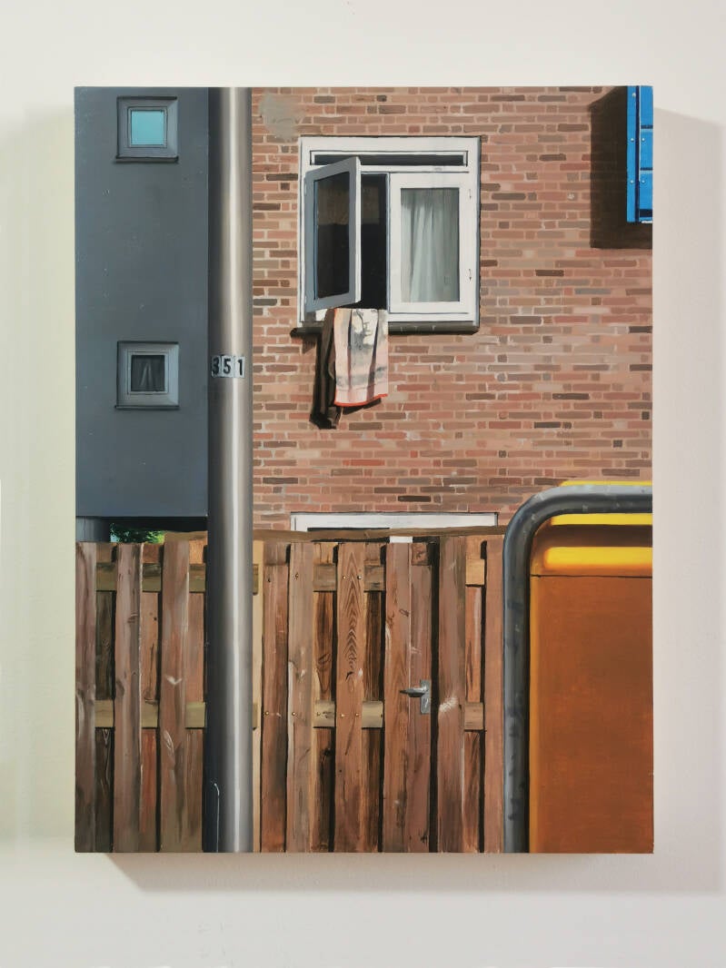 Om de hoek,  30 x 40 cm, Oilpaint on panel, 2022