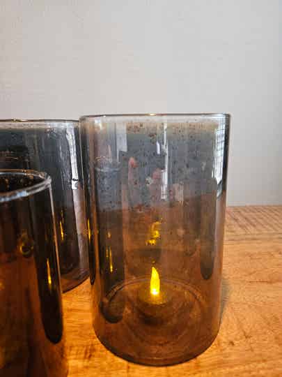 Windlicht bubbel M rookglas