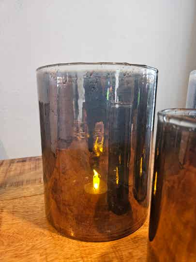 Windlicht bubbel S rookglas