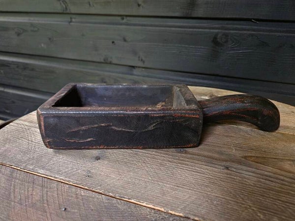 Donkere houten schaal rechthoek