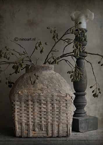 Deco bordje leemmand met kaars A5