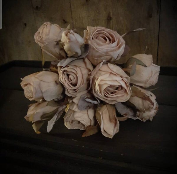 Boeket zijden rozen - oudrose