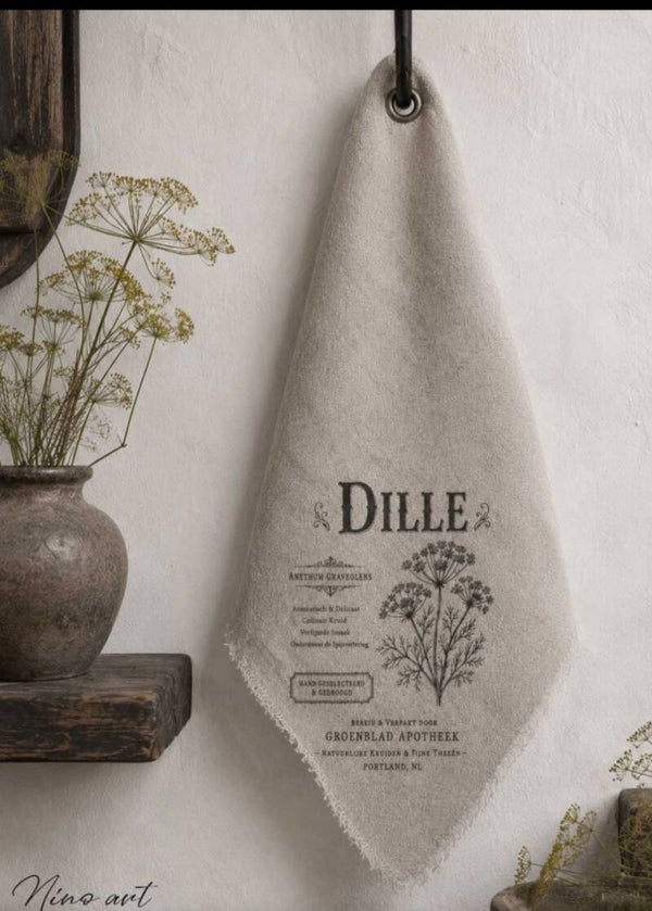 Shabby doek keukenkruid dille
