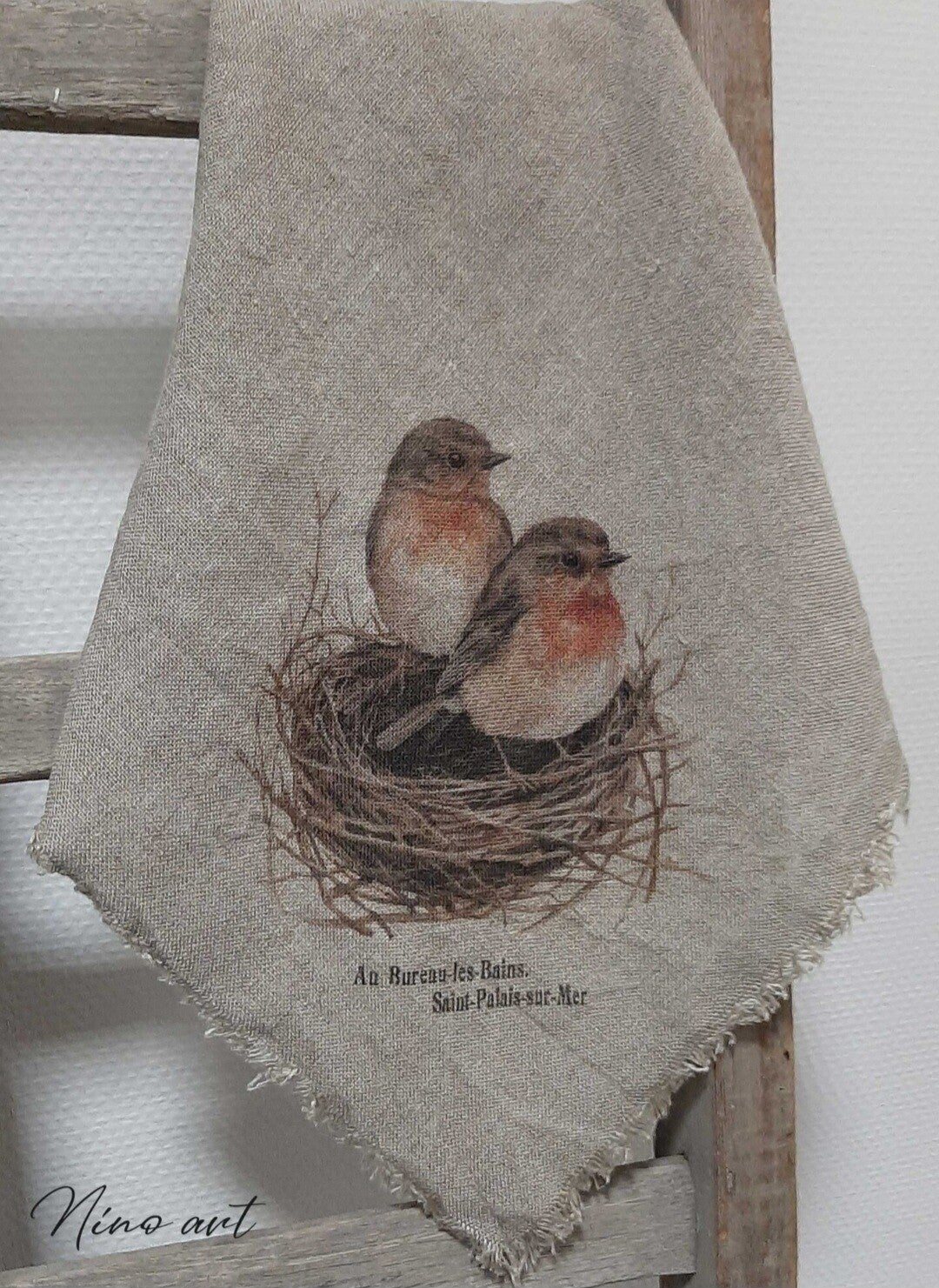 Shabby doek roodborst nestje