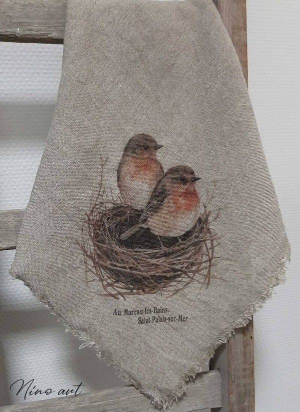 Shabby doek roodborst nestje