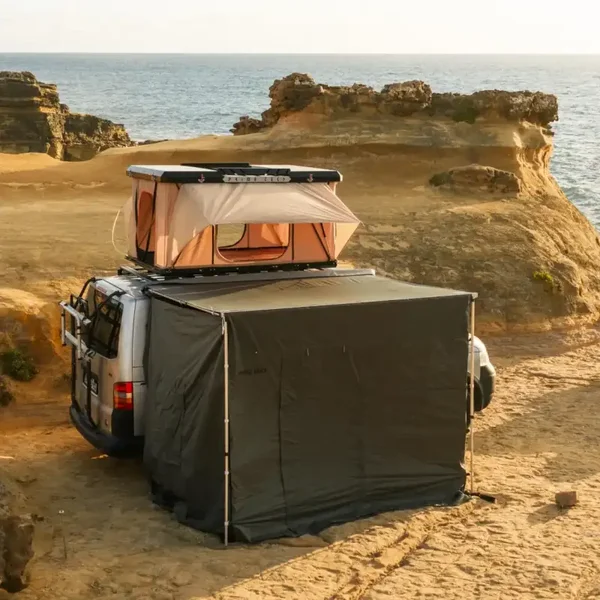 Seitenwände zur Fahrzeug-Markise Pro 250x200x210 cm, oliv-grün