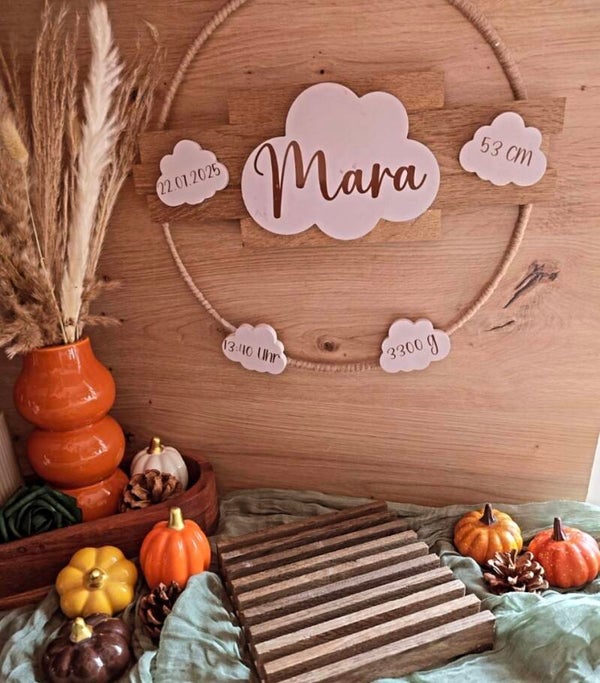 Wolken-Ring mit Geburtsdaten