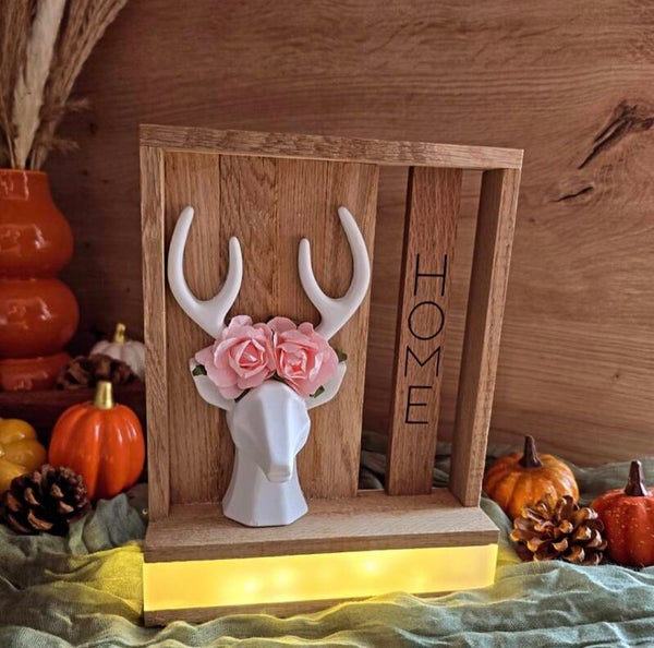 Klötzchenrahmen mit Licht