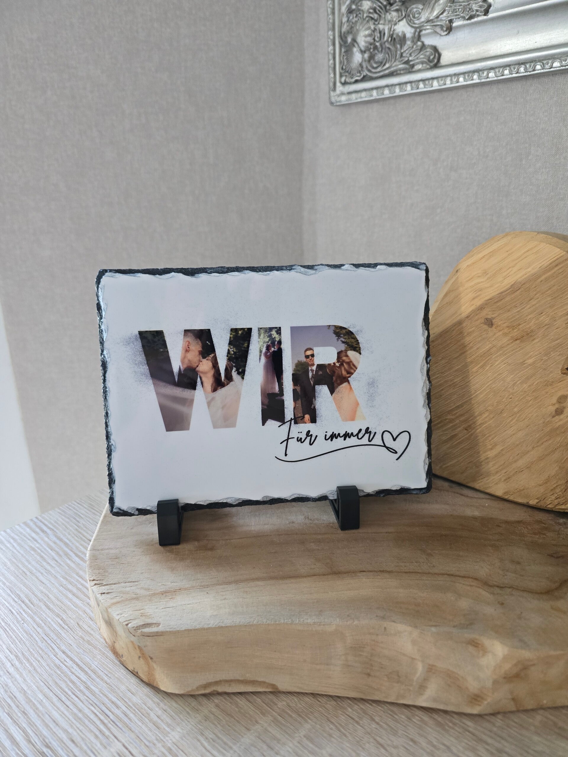 Personalisierte Schieferplatte "Wir", Fotogeschenk, Geschenkidee, Schiefertafel