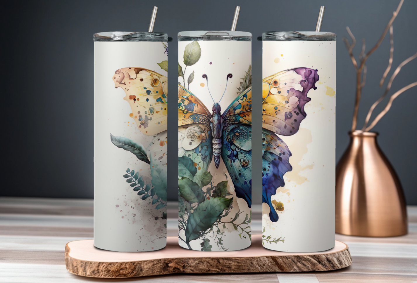 Thermobecher / Kaffeebecher / Tumbler " Schmetterling" personalisiert, Geschenkidee
