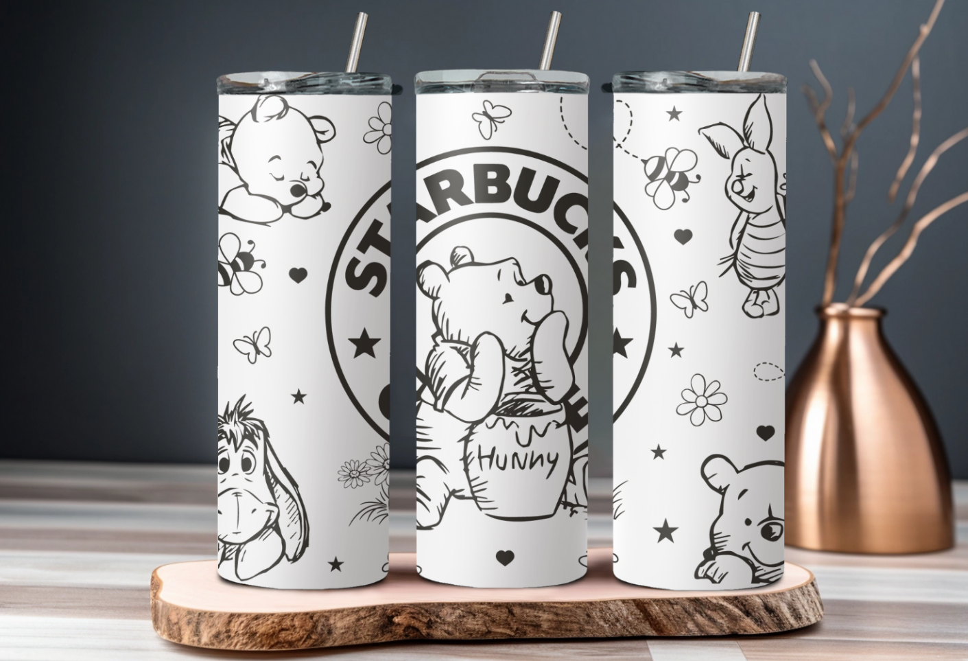 Thermobecher / Kaffeebecher / Tumbler, " Winnie Pooh" personalisiert, Geschenkidee