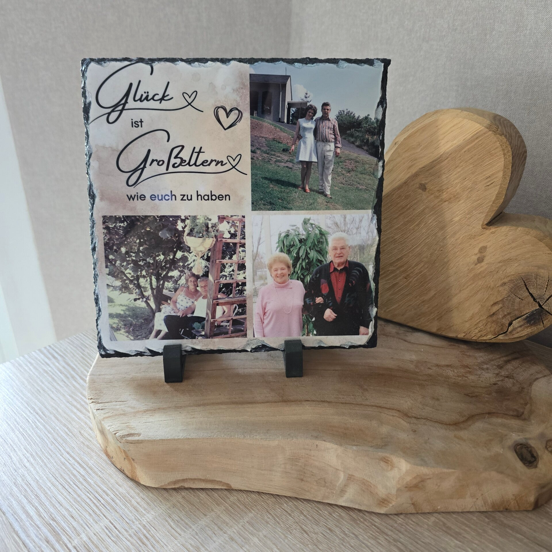 Personalisierte Schieferplatte "Glück ist..",  Fotogeschenk, Geschenkidee