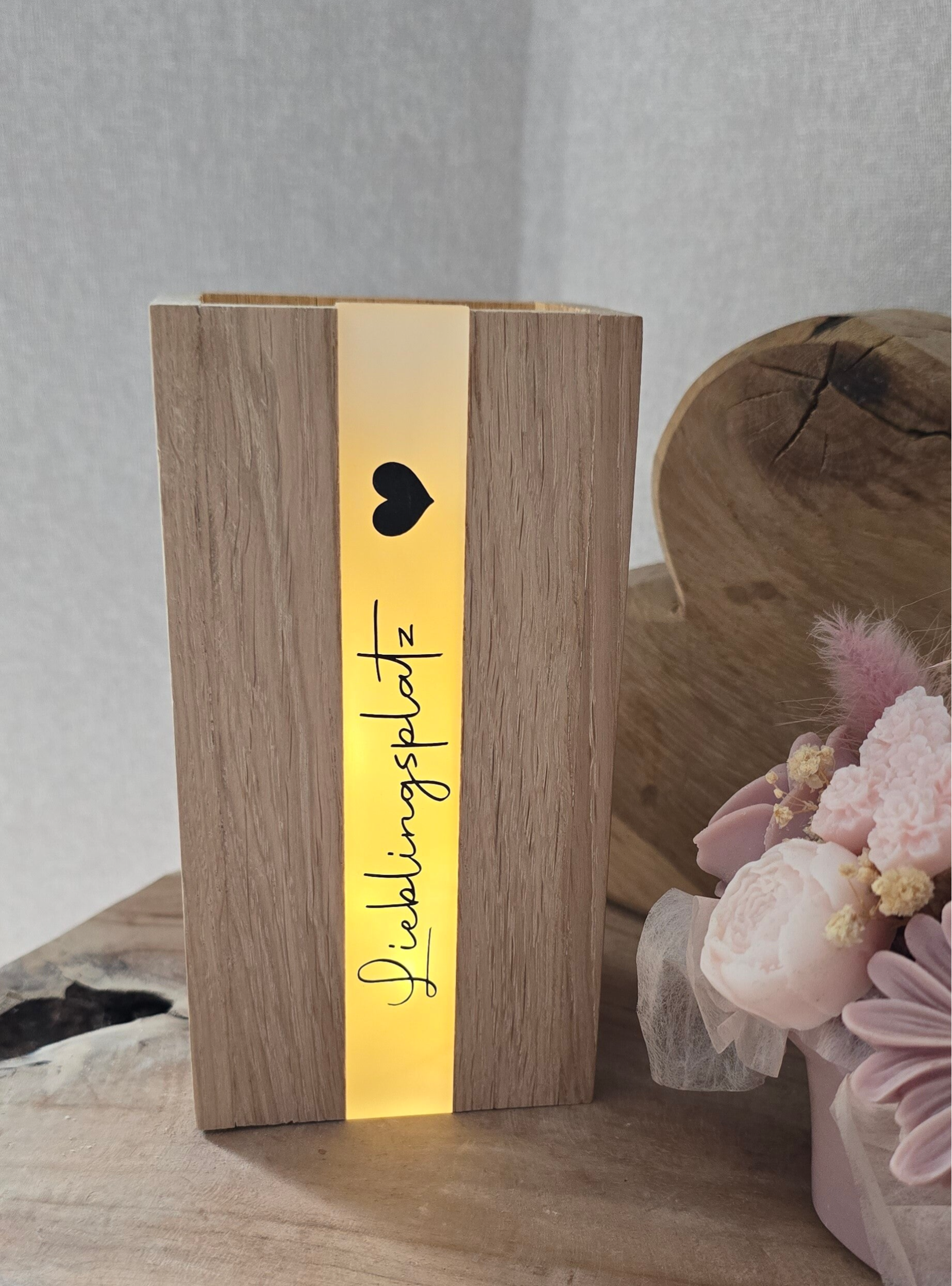 Dekolicht aus Holz, groß