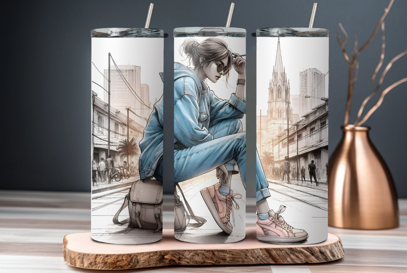 Thermobecher / Kaffeebecher / Tumbler "Girl", personalisiert, Geschenkidee