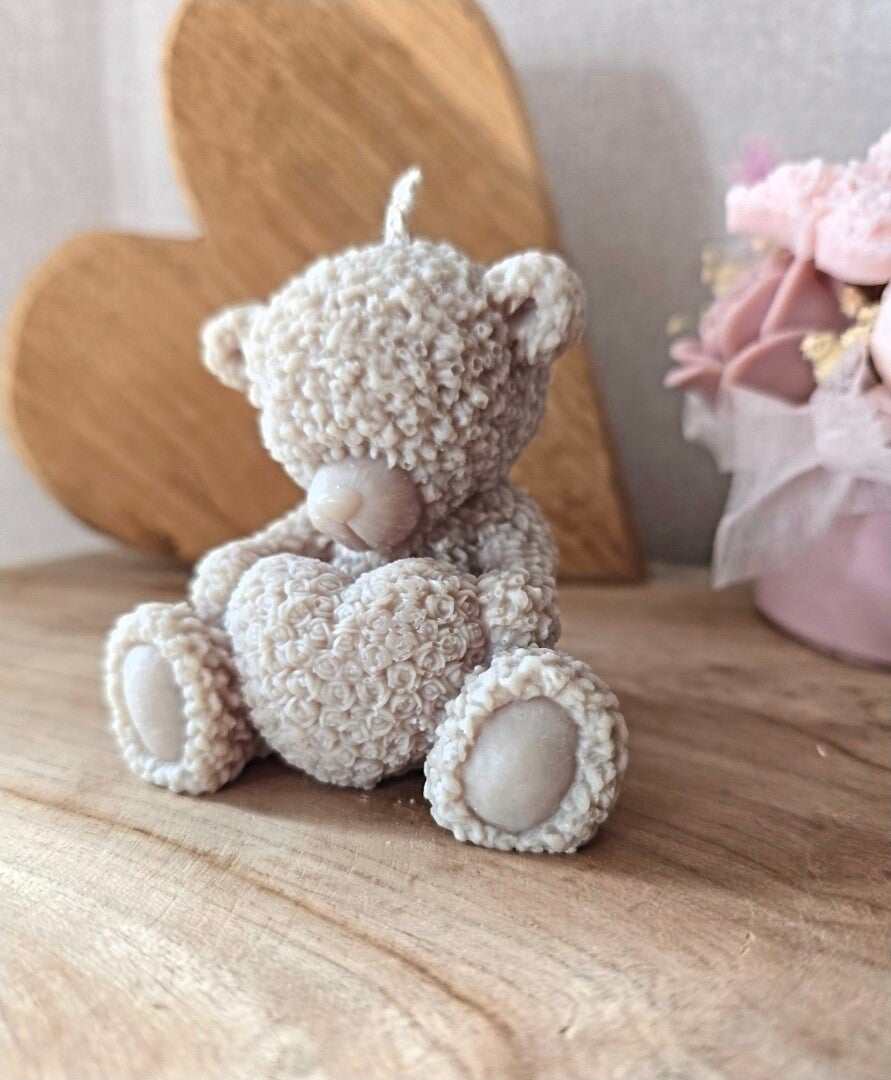 Teddybär Kerze aus Sojawachs