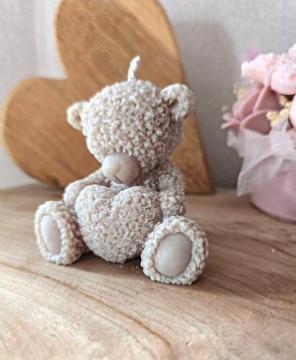 Teddybär Kerze aus Sojawachs