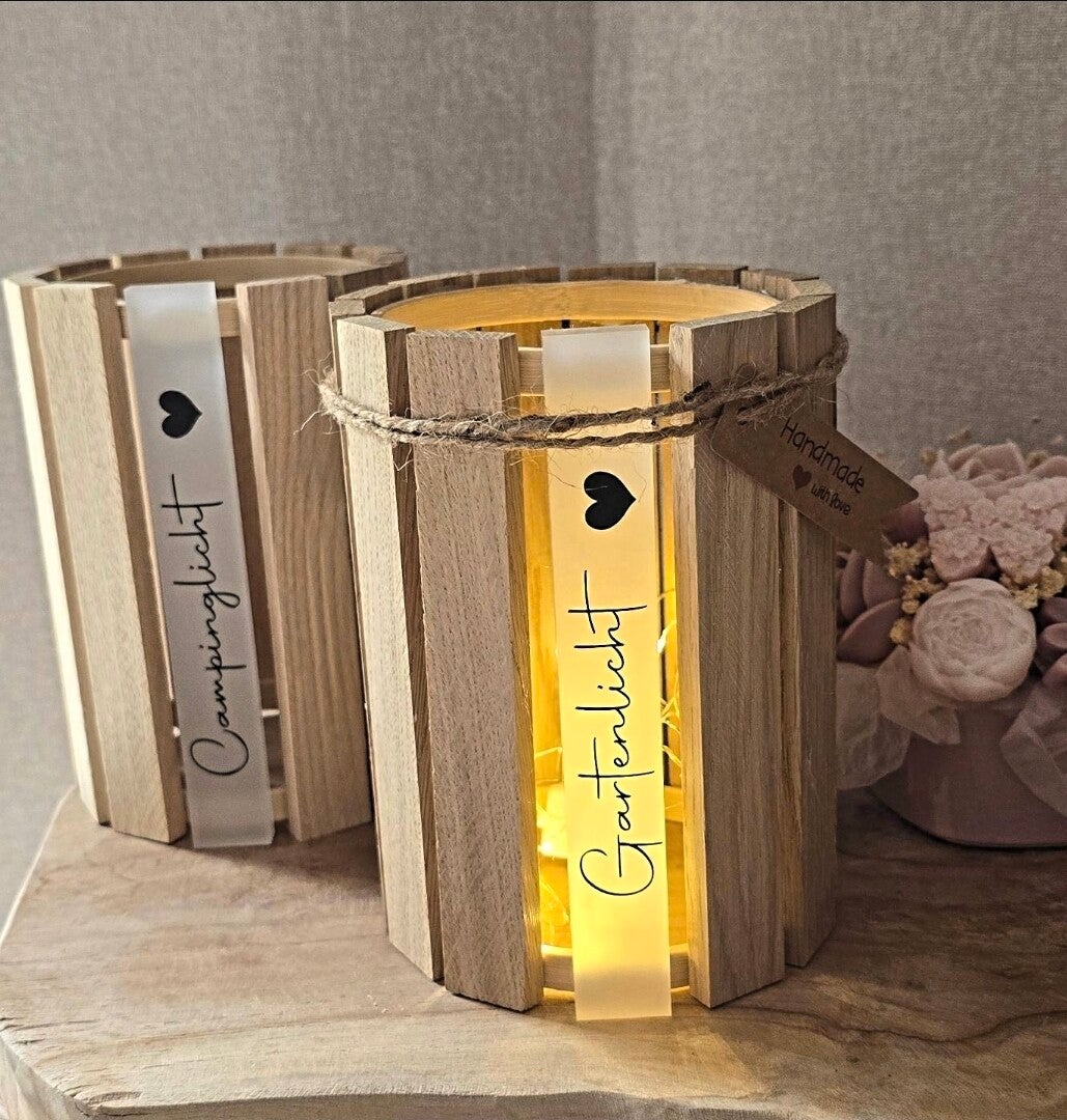 Personalisiertes Holz-Windlicht