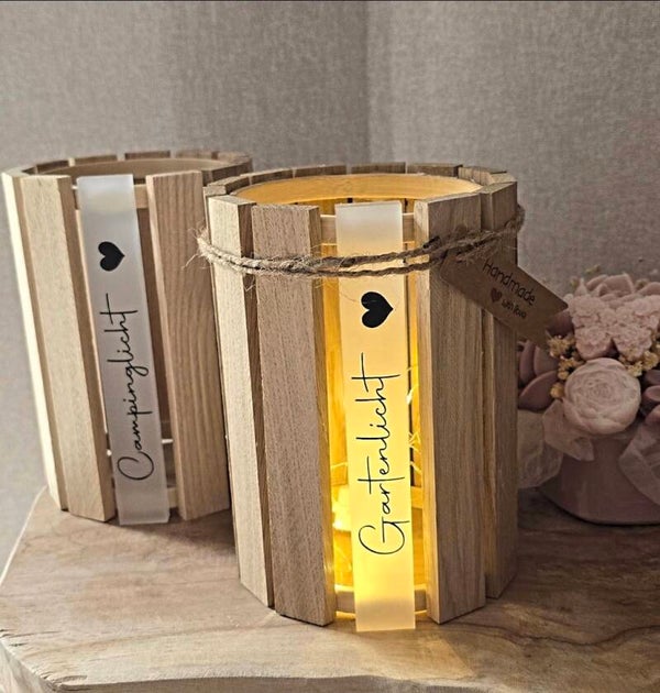 Personalisiertes Holz-Windlicht