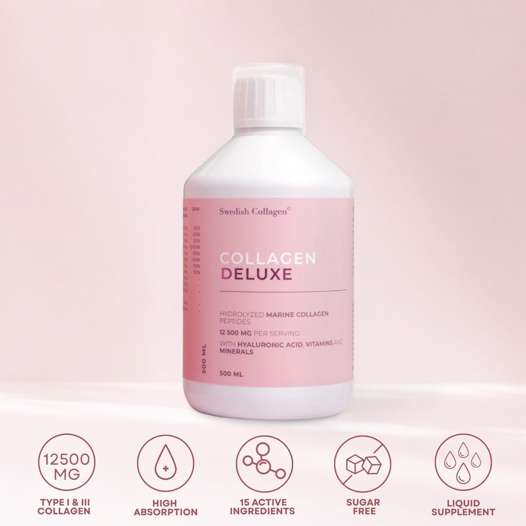 Vloeibaar Vis Collageen Swedish Collagen DELUXE 12.500MG - 15 Actieve Ingrediënten - 500ML