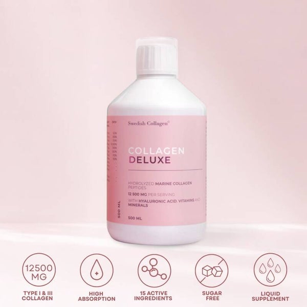 Vloeibaar Vis Collageen Swedish Collagen DELUXE 12.500MG - 15 Actieve Ingrediënten - 500ML
