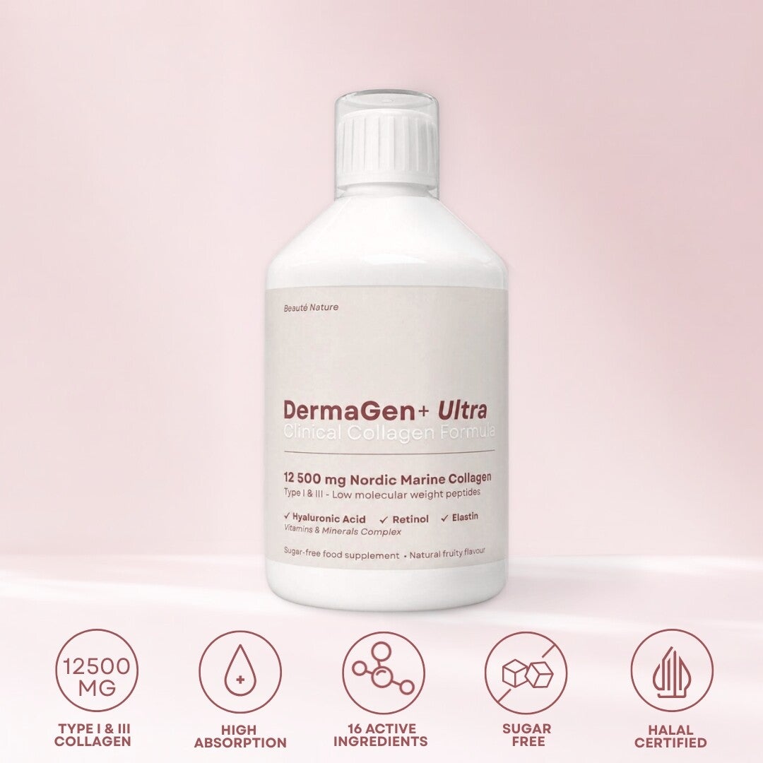 Vloeibaar Vis Collageen DermaGen+ ULTRA 12.500MG - 16 Actieve Ingrediënten - 500ML
