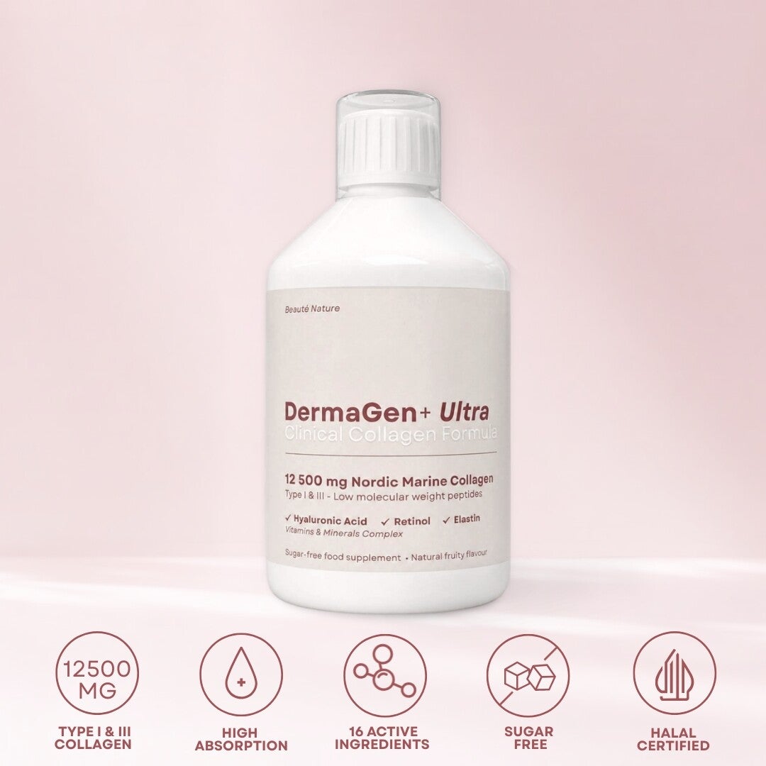 Vloeibaar Vis Collageen DermaGen+ ULTRA 12.500MG - 16 Actieve Ingrediënten - 500ML