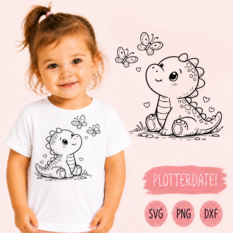 Gratis Dino Plotterdatei Freebie als SVG PNG DXF