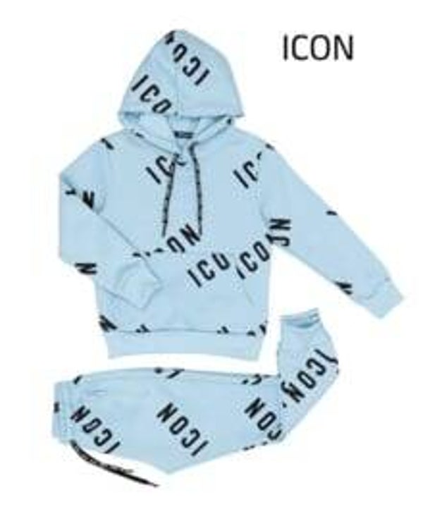 ICON" Joggingpak Blauw met All-Over Print