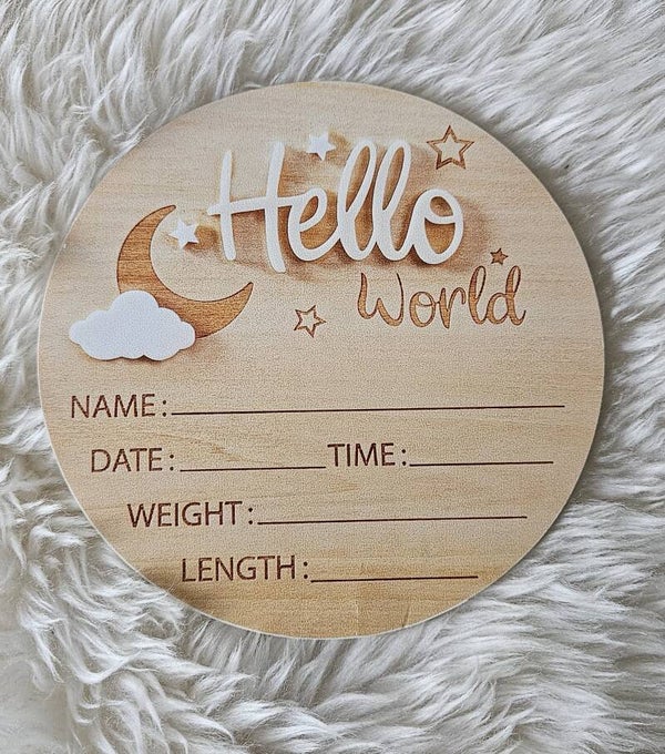 Hello world bordje wit