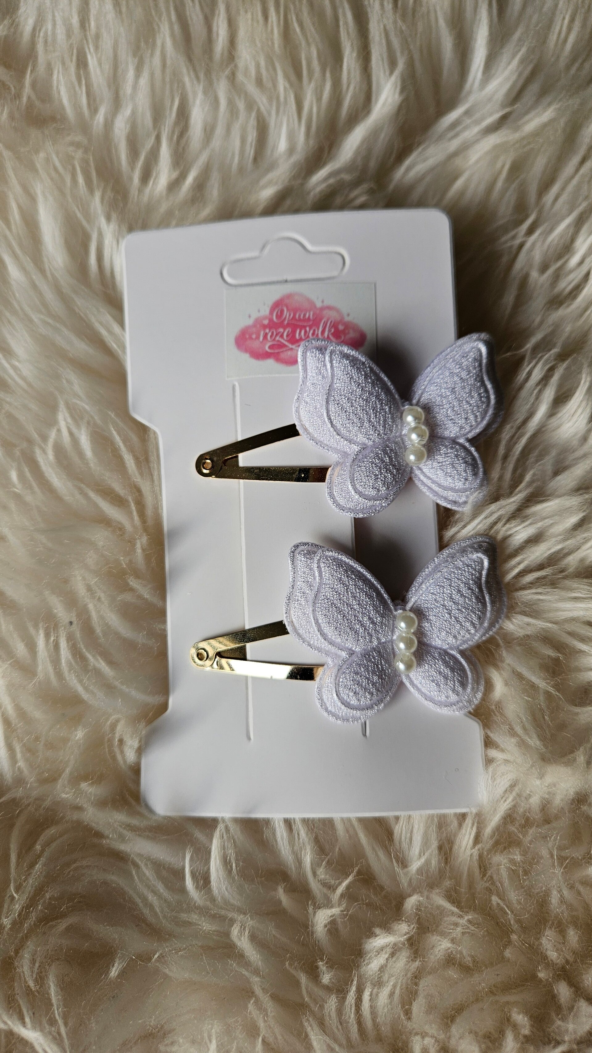 Haarclips vlinder wit