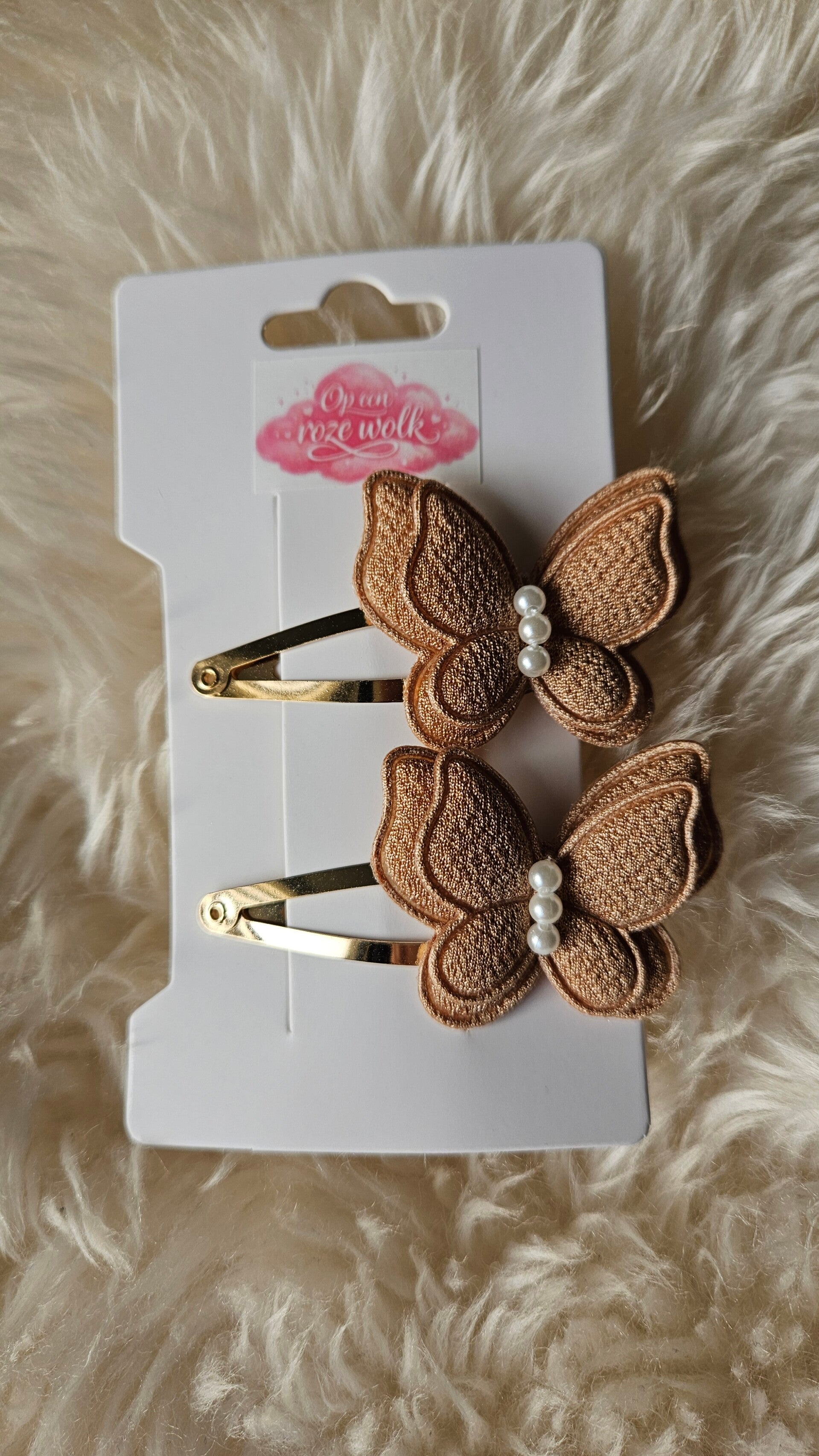 Haarclips vlinder bruin