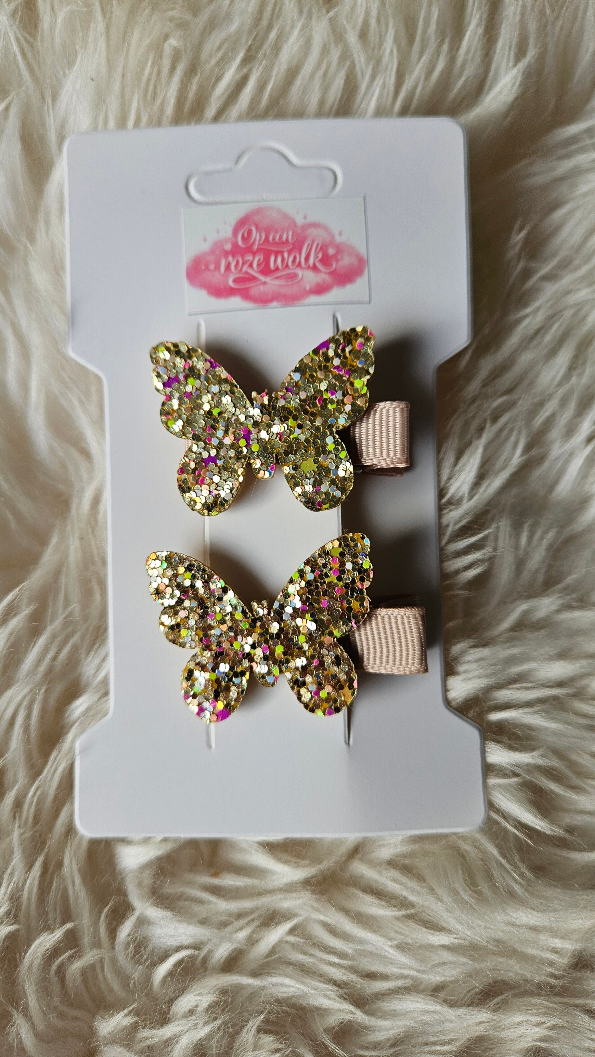 Haarclip glitter vlinder