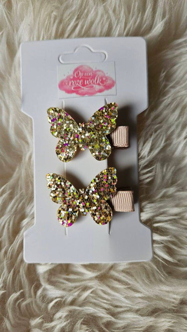 Haarclip glitter vlinder