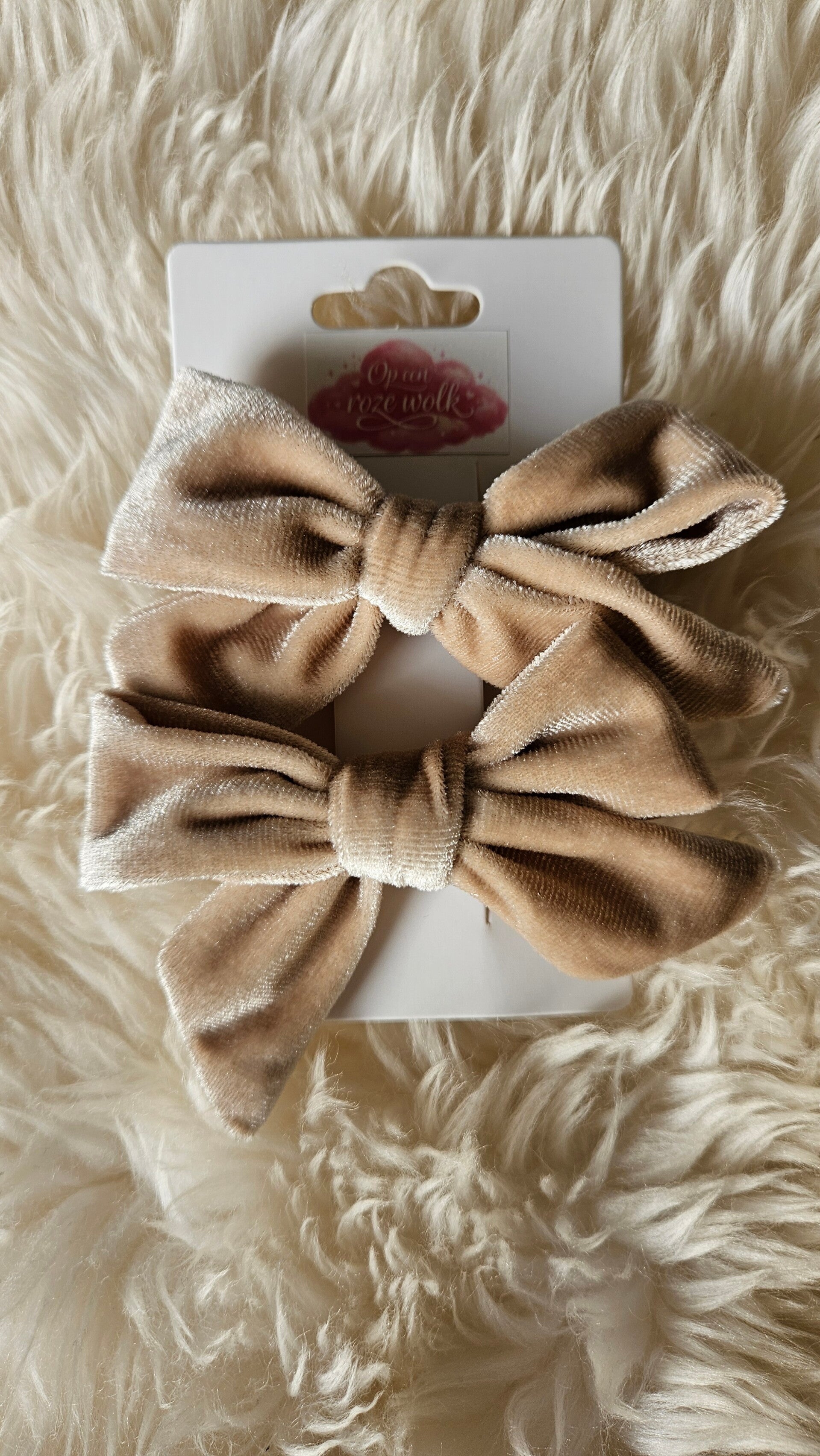 Haarclip strik velvet taupe