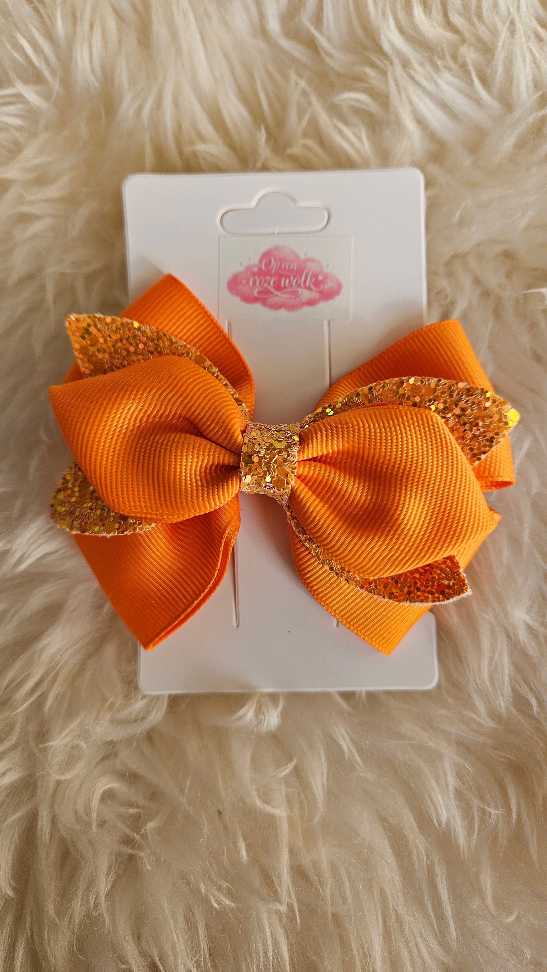 Haarclip strik oranje