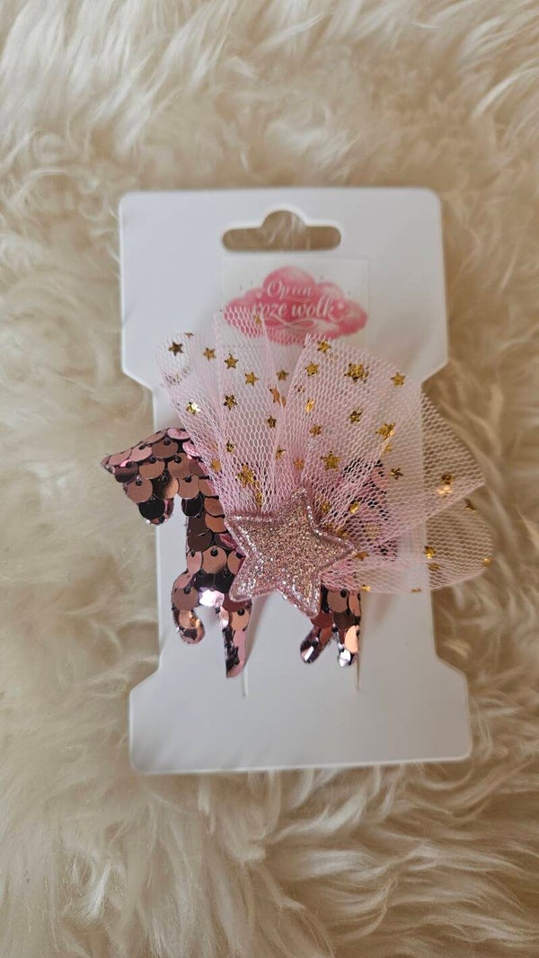 Haarclip unicorn roze