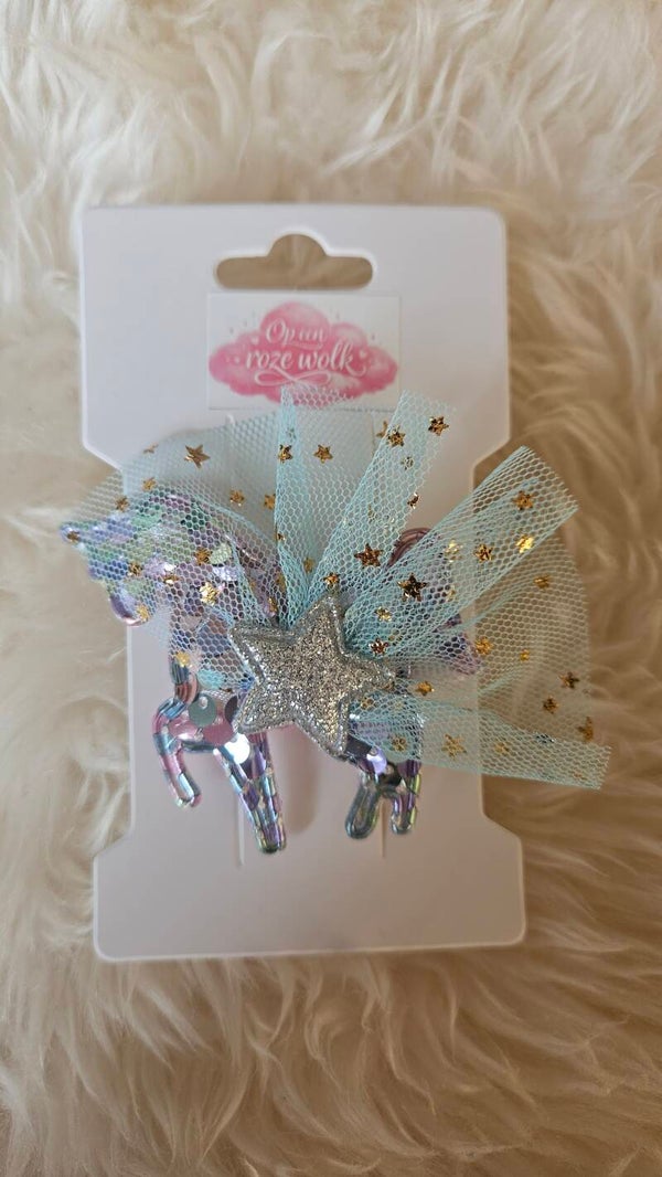 Haarclip unicorn lichtroze